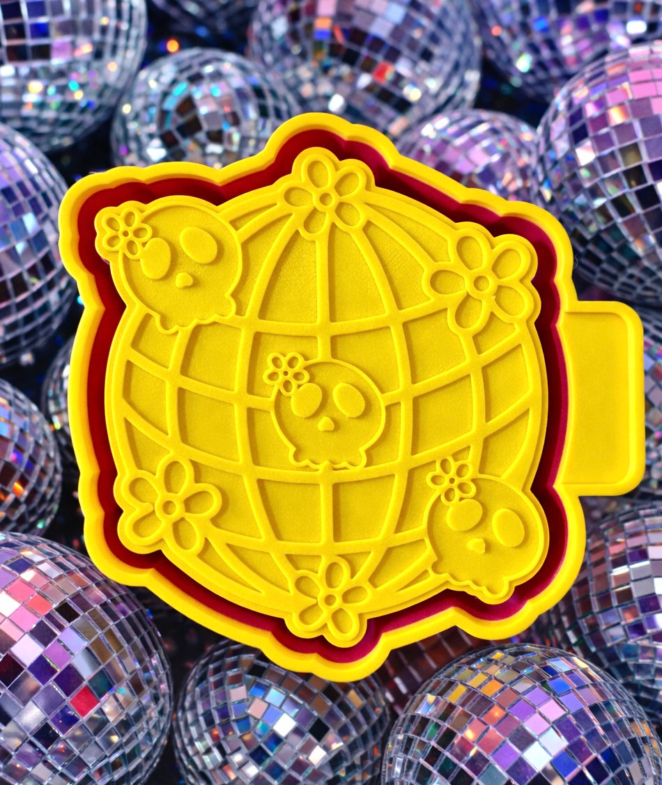 Disco ball with cute skulls