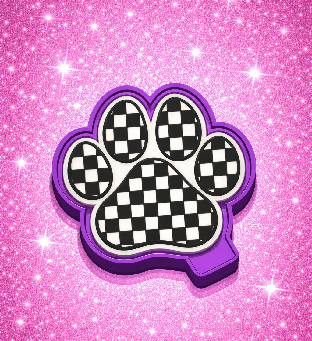 Checkered paw print