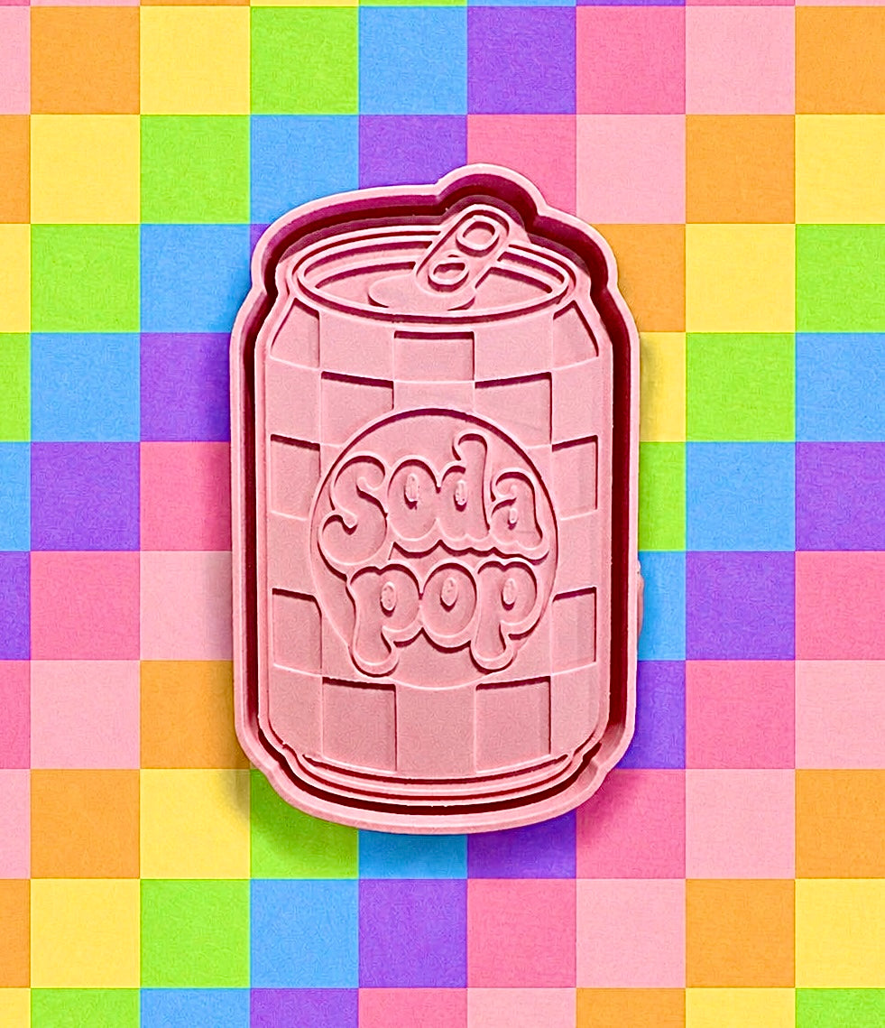 Soda pop checkered can