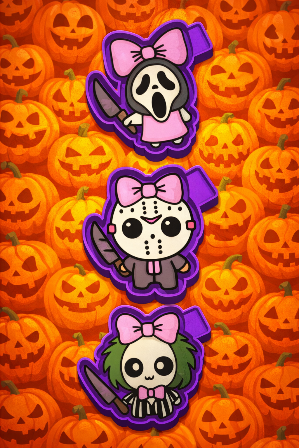 Spooky characters set of three