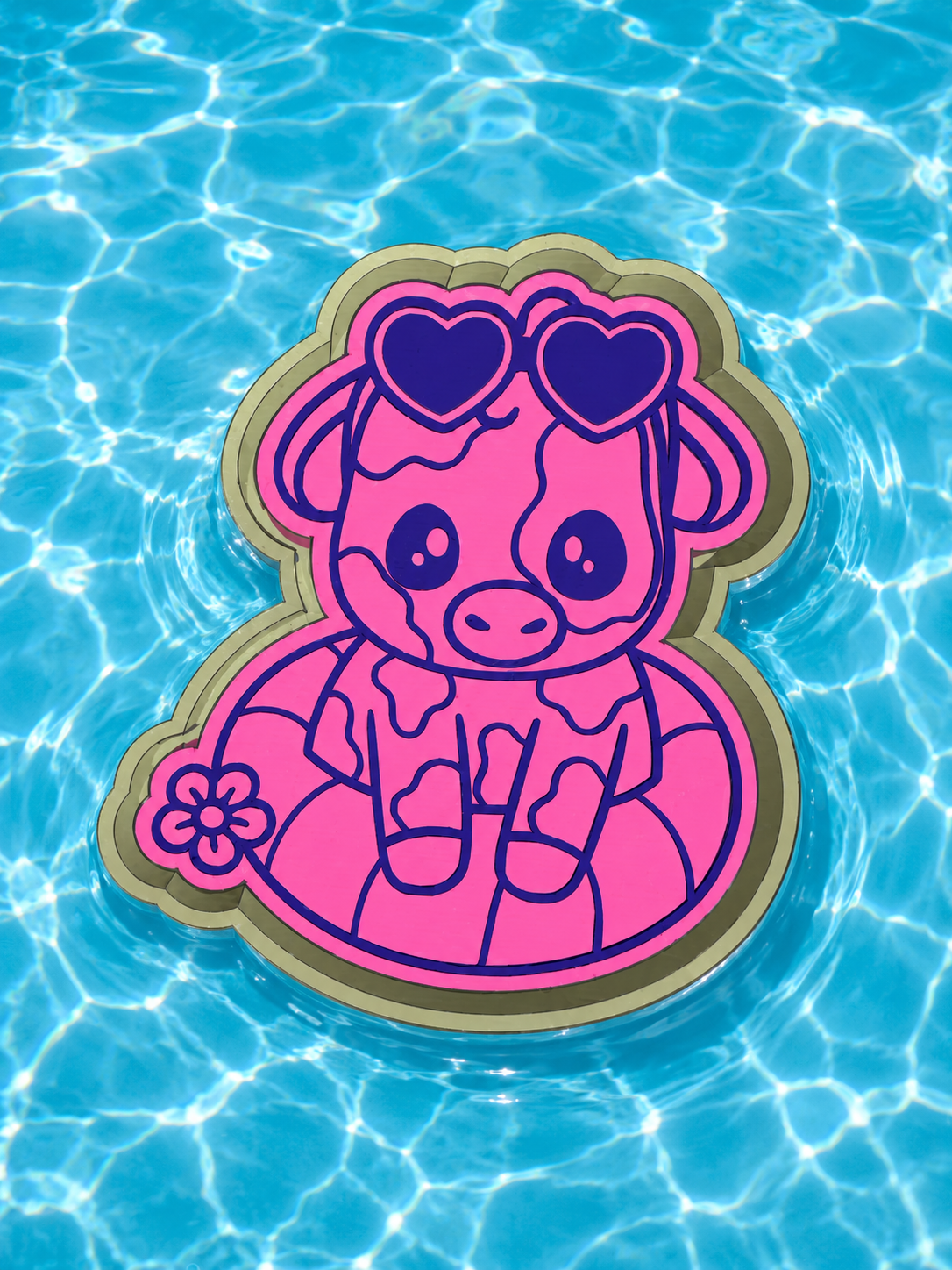 Cute cow on a floaty