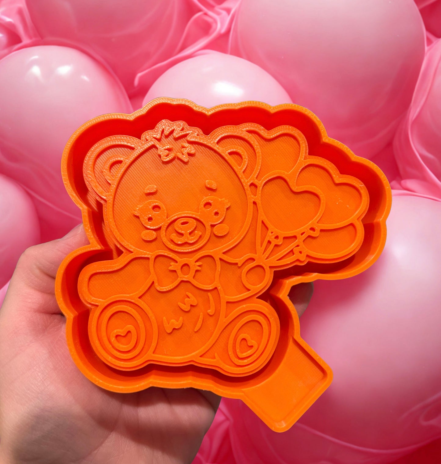 Teddy Bear with Heart Shaped Balloons