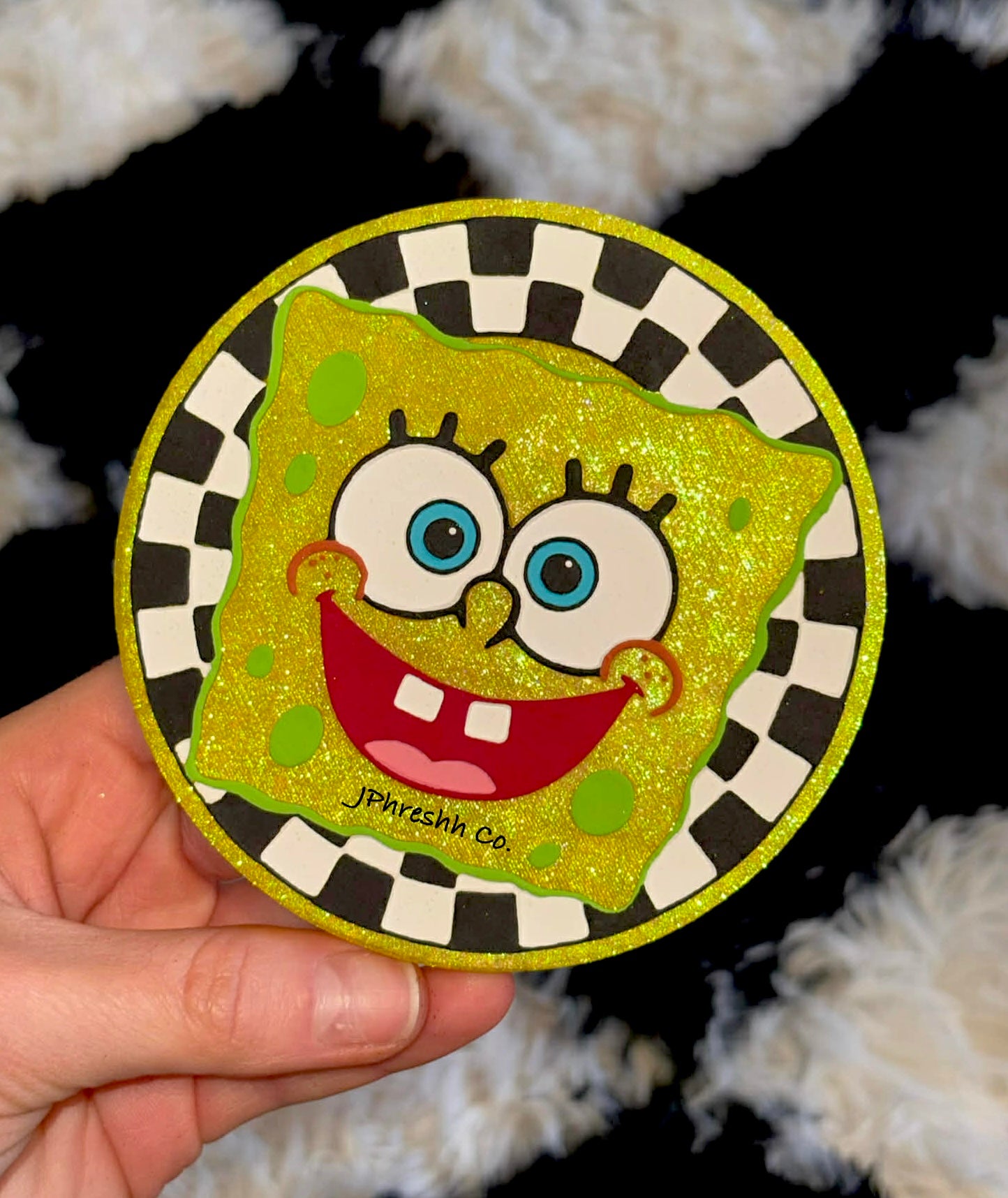 Sponge bob checkered round