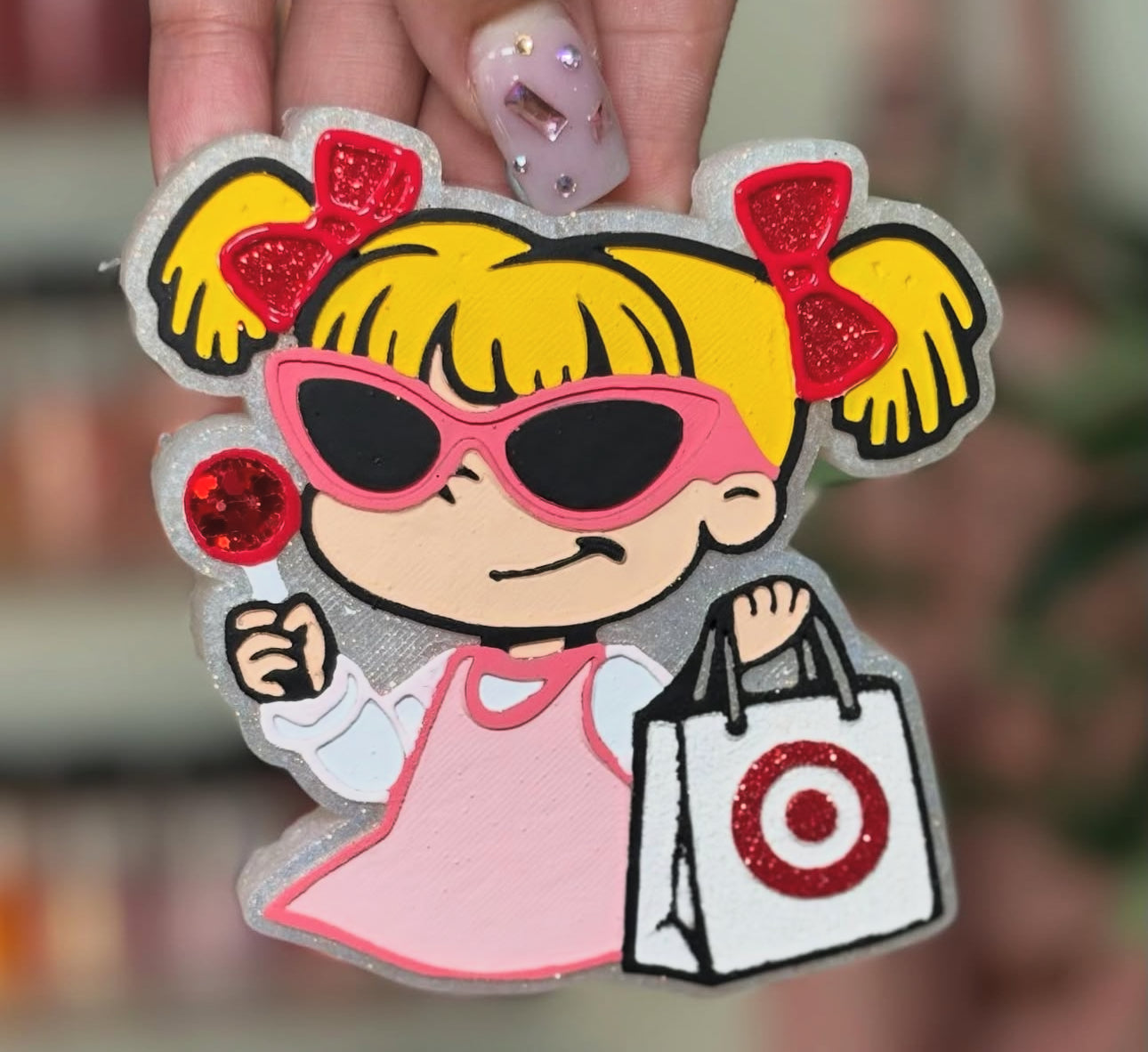 Girly shopping cakepop character