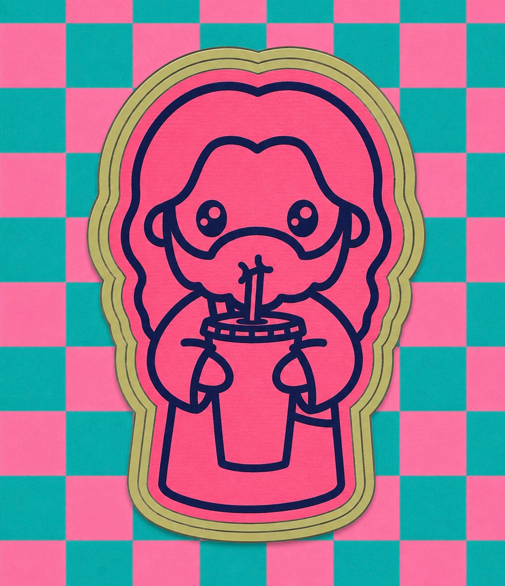 Cute Jesus with drink