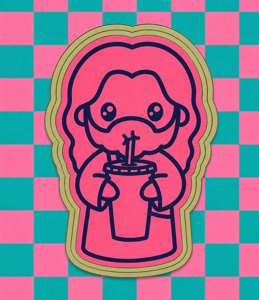Cute Jesus with drink