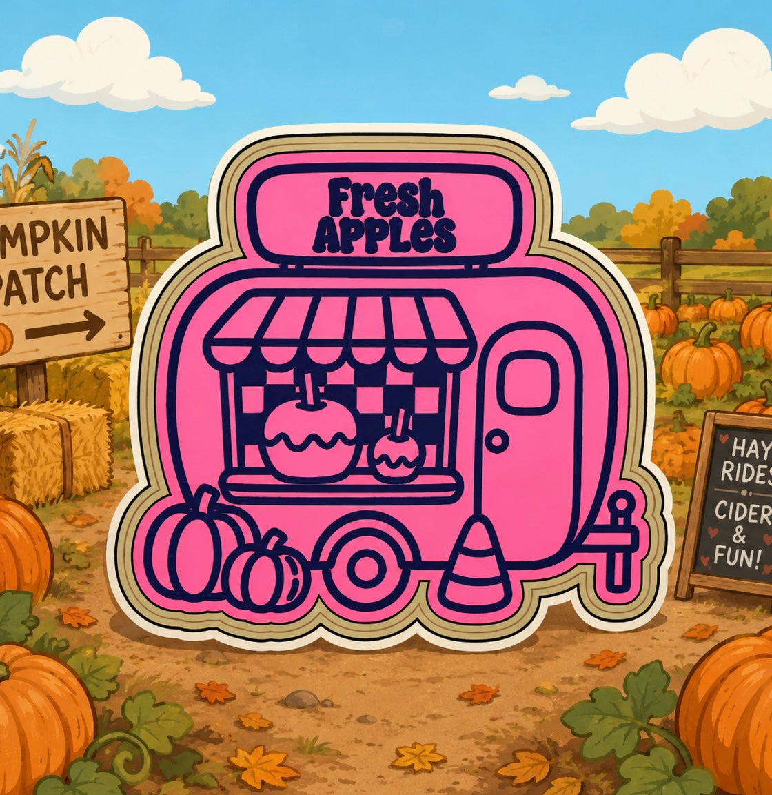 Fresh apples fall stand