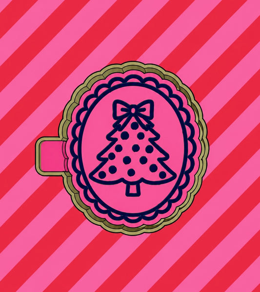 Christmas tree oval frame