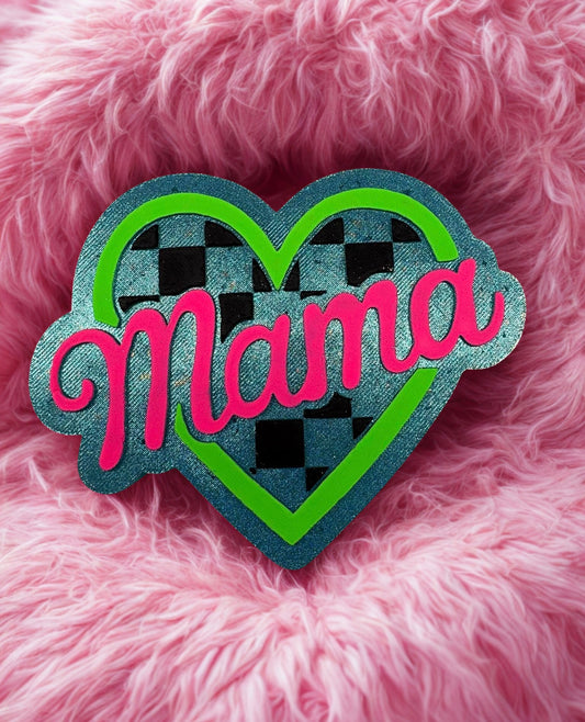 MAMA checkered heart
