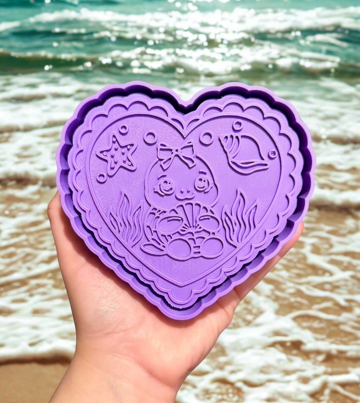 Turtle in ocean heart