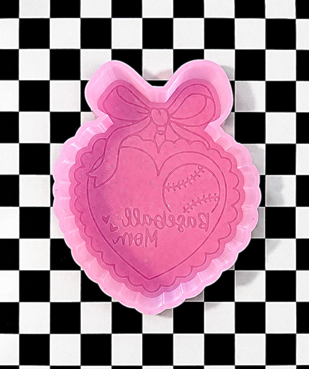 Baseball mom heart frame