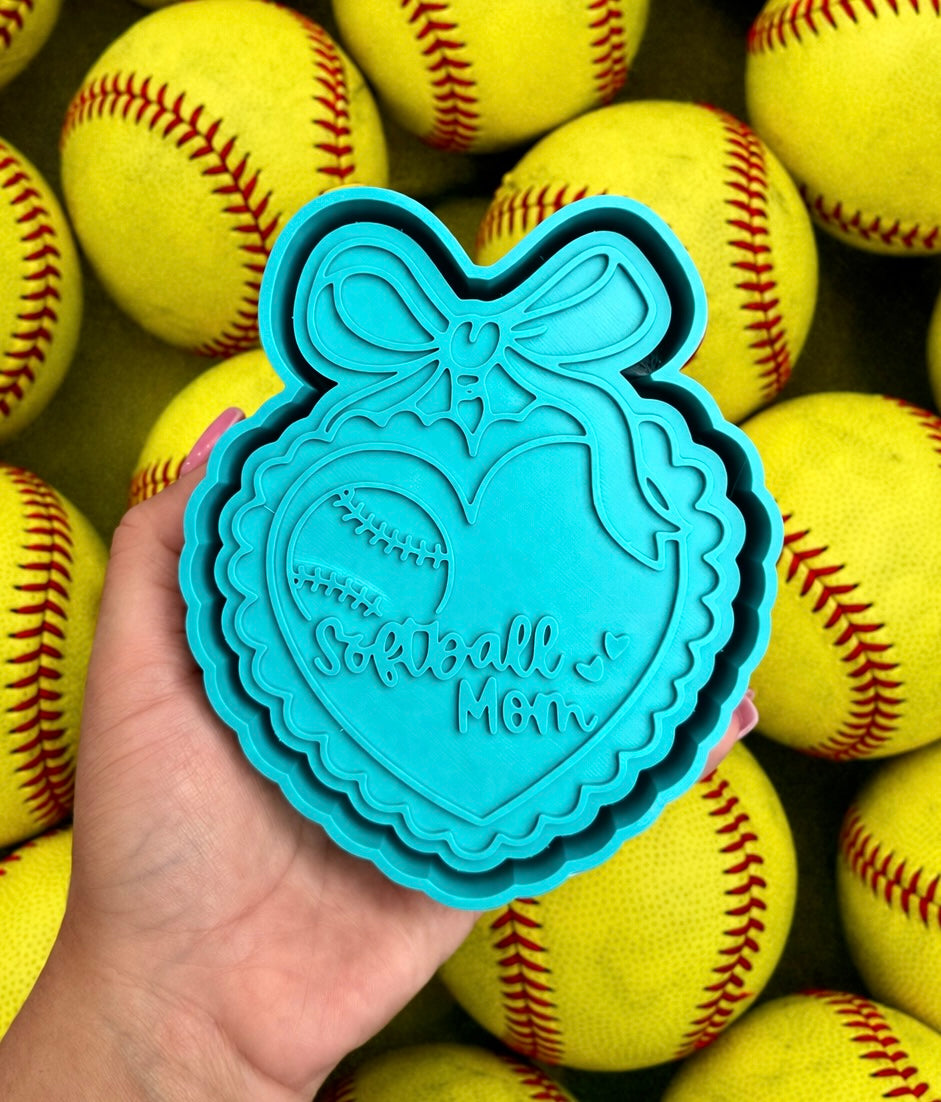 Softball mom heart frame
