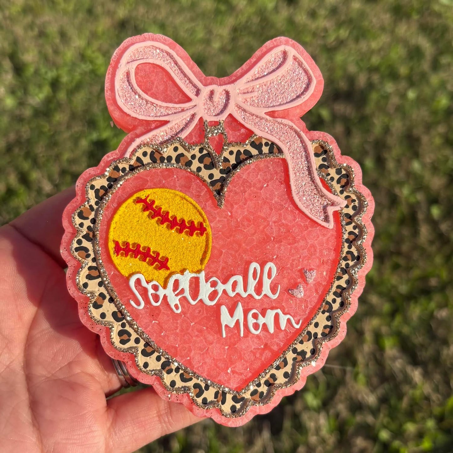 Softball mom heart frame