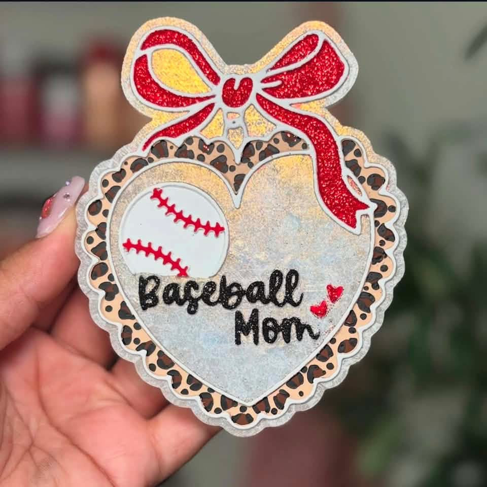 Baseball mom heart frame