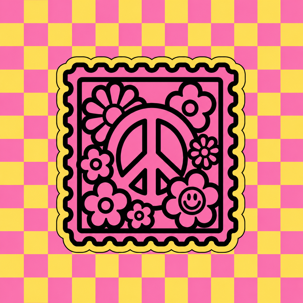 Groovy peace frame