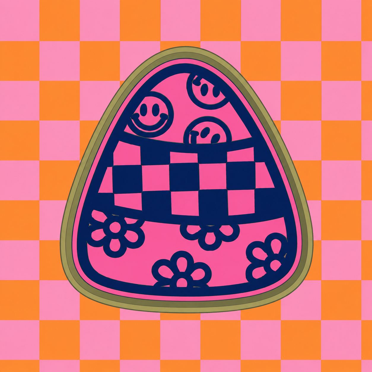 Checkered candy corn