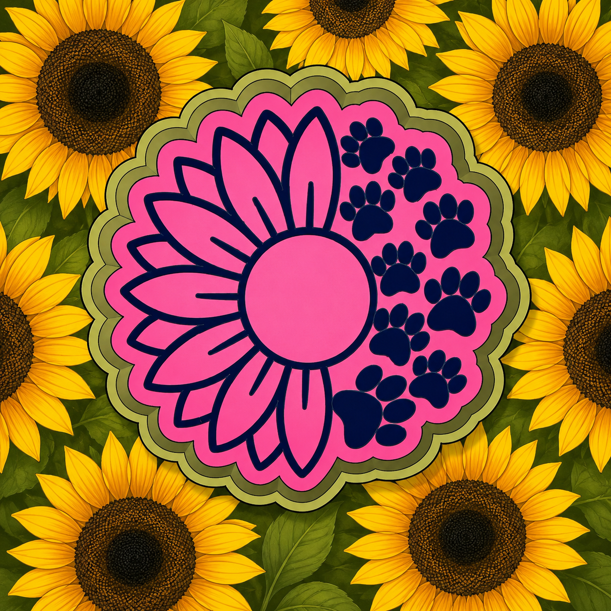 Sunflower paw prints