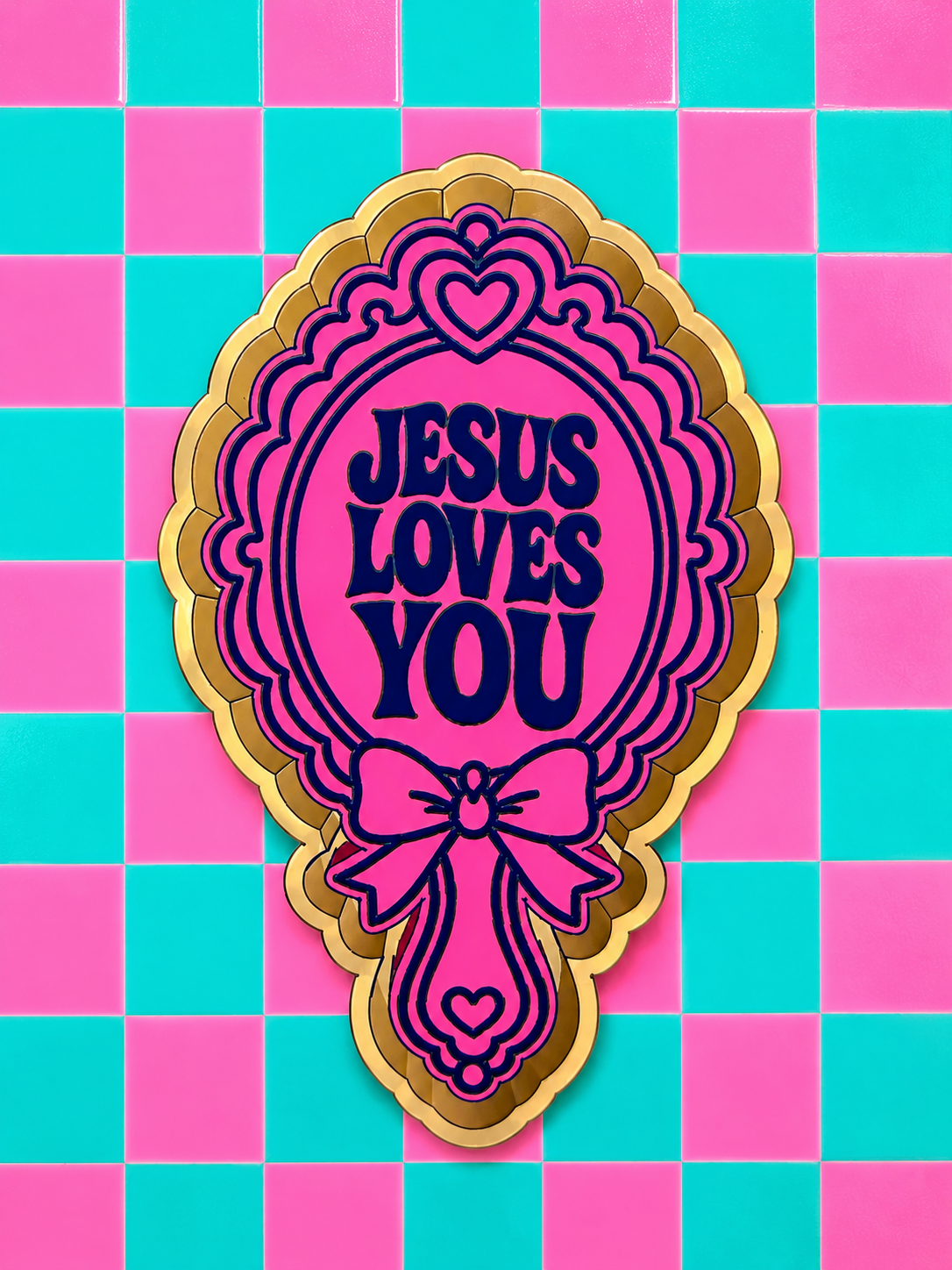 Jesus loves you, vanity mirror