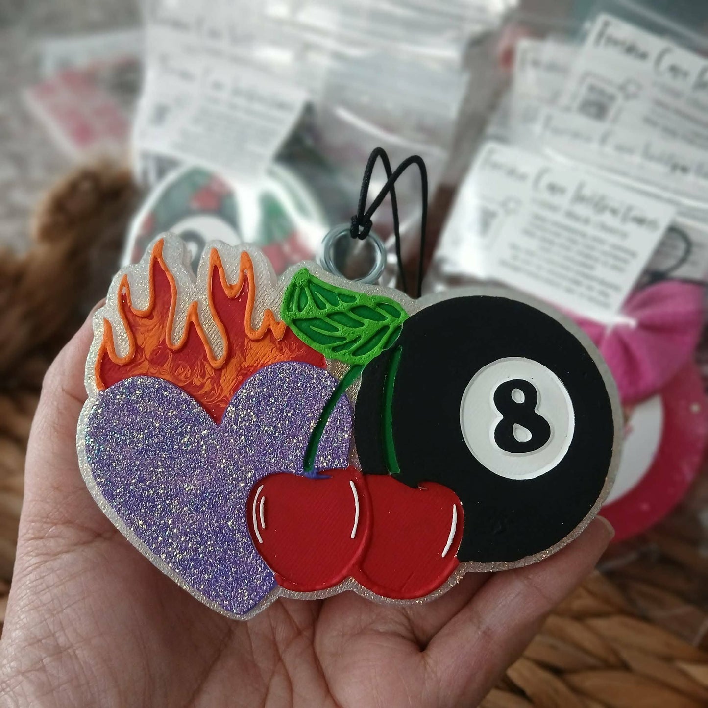 Cherry flames with heart